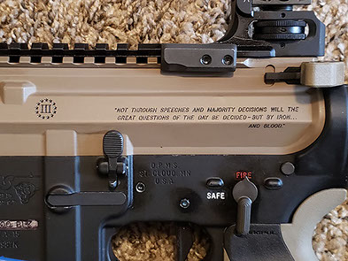 NFA gun trust engraving on SBR, NFA, A15, Short Barrel Rifles